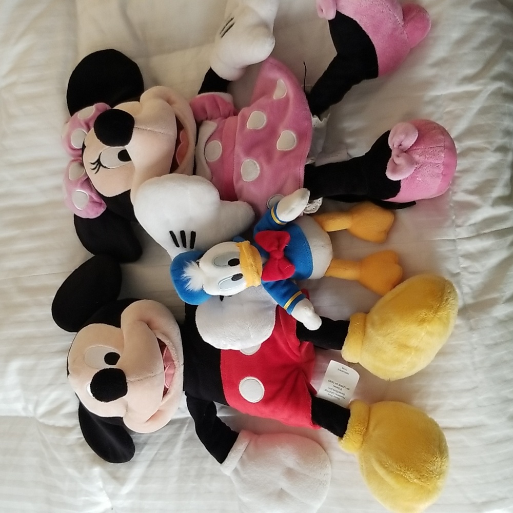 Mickey Minnie and Donald Duck stuffed animals. SET OF 3